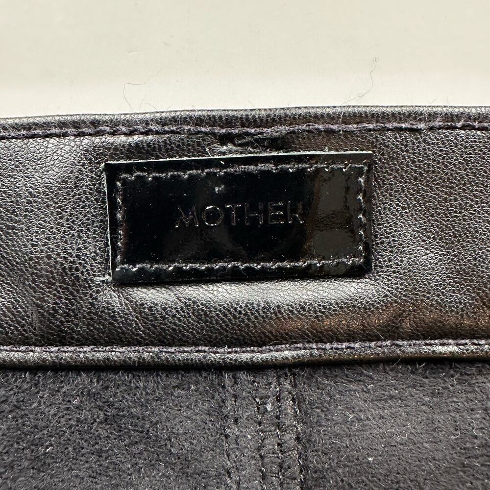 Mother The Dazzler Skimp Faux Leather Vegan Pants Black High Rise Slim Leg 30 - Picture 8 of 13